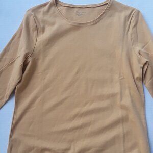 Appleseed's mustard yellow long sleeve cotton knit top size S